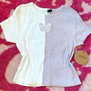 Y2K butterfly baby tee size M